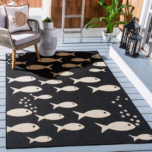 Safavieh Courtyard Cy6012 Black/Beige Rug - Safavieh - cy6012 - 256 - 4