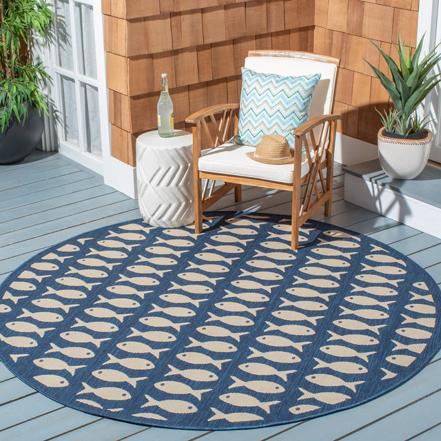 Safavieh Courtyard Cy6013 Navy/Beige Rug - Safavieh - cy6013 - 268 - 3