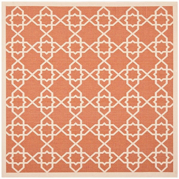 Safavieh Courtyard Cy6032 - 241 Terracotta / Beige Rugs - Safavieh - cy6032 - 241 - 7sq