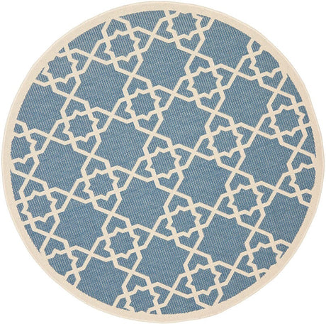 Safavieh Courtyard Cy6032 - 243 Blue / Beige Rugs - Safavieh - cy6032 - 243 - 5r