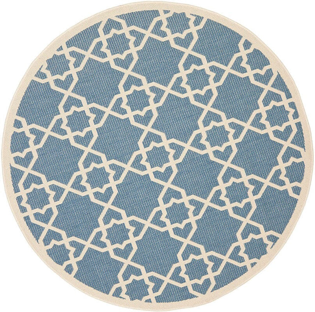 Safavieh Courtyard Cy6032 - 243 Blue / Beige Rugs - Safavieh - cy6032 - 243 - 5r