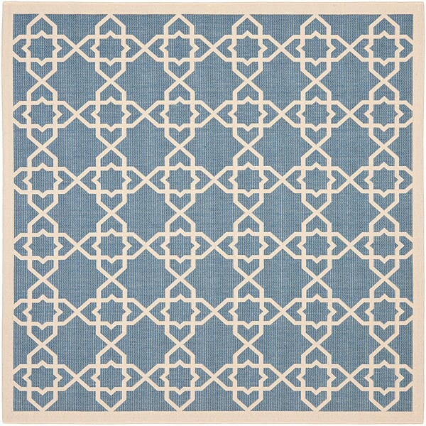 Safavieh Courtyard Cy6032 - 243 Blue / Beige Rugs - Safavieh - cy6032 - 243 - 7sq