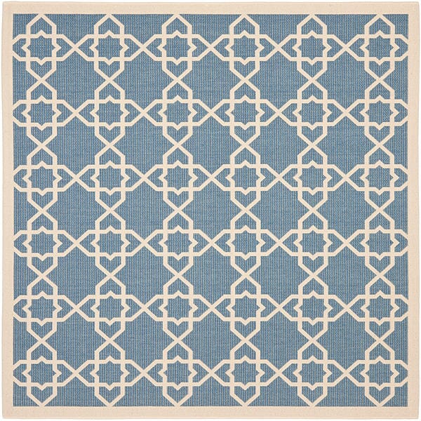 Safavieh Courtyard Cy6032 - 243 Blue / Beige Rugs - Safavieh - cy6032 - 243 - 7sq