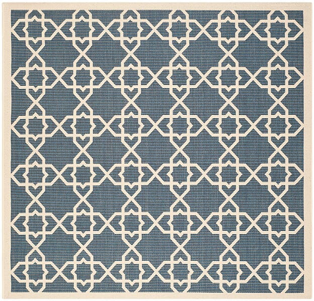 Safavieh Courtyard Cy6032 - 268 Navy / Beige Rugs - Safavieh - cy6032 - 268 - 4sq