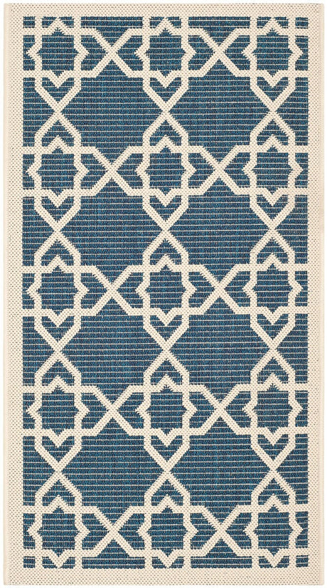 Safavieh Courtyard Cy6032 - 268 Navy / Beige Rugs - Safavieh - cy6032 - 268 - 5r