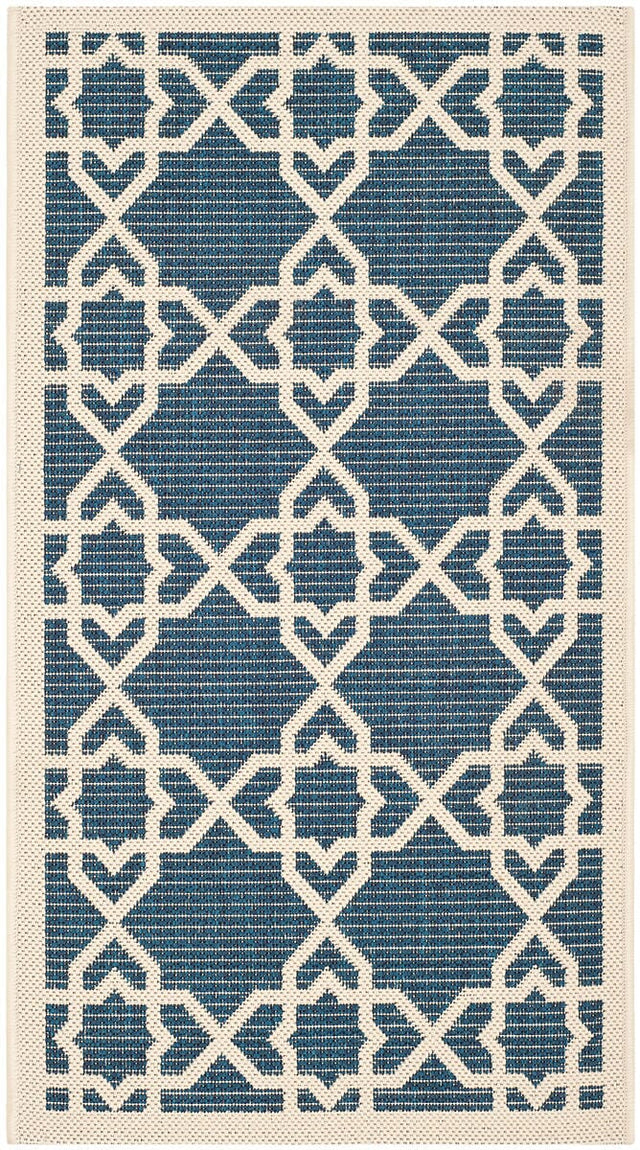 Safavieh Courtyard Cy6032 - 268 Navy / Beige Rugs - Safavieh - cy6032 - 268 - 5r