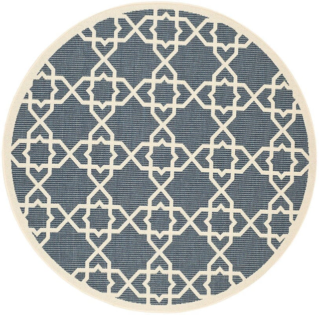 Safavieh Courtyard Cy6032 - 268 Navy / Beige Rugs - Safavieh - cy6032 - 268 - 5r