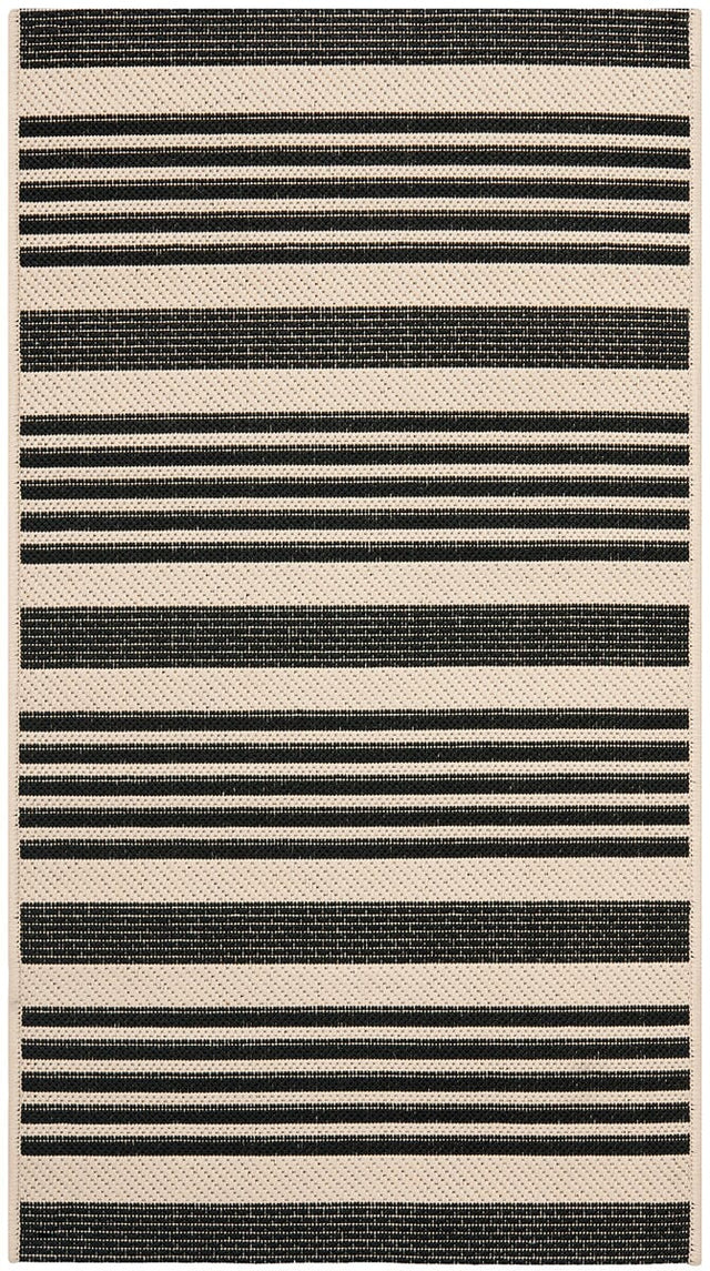 Safavieh Courtyard Cy6062 - 216 Black / Bone Rugs - Safavieh - cy6062 - 216 - 5r