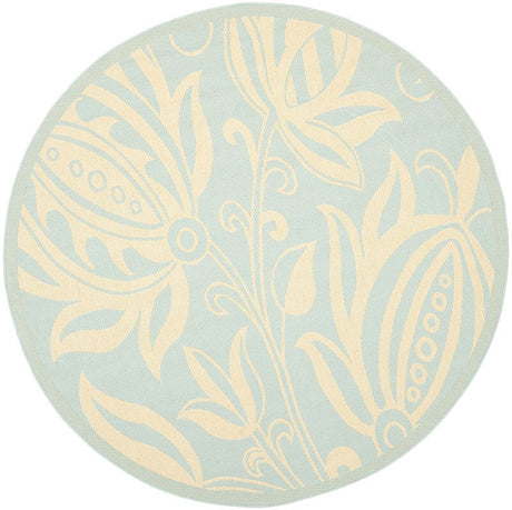Safavieh Courtyard Cy6109 - 25 Aqua / Cream Rugs - Safavieh - cy6109 - 25 - 7r