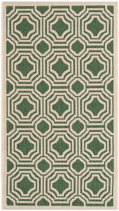 Safavieh Courtyard Cy6112 - 332 Dark Green / Beige Rugs - Safavieh - cy6112 - 332 - 5r