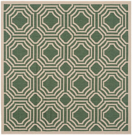 Safavieh Courtyard Cy6112 - 332 Dark Green / Beige Rugs - Safavieh - cy6112 - 332 - 5sq