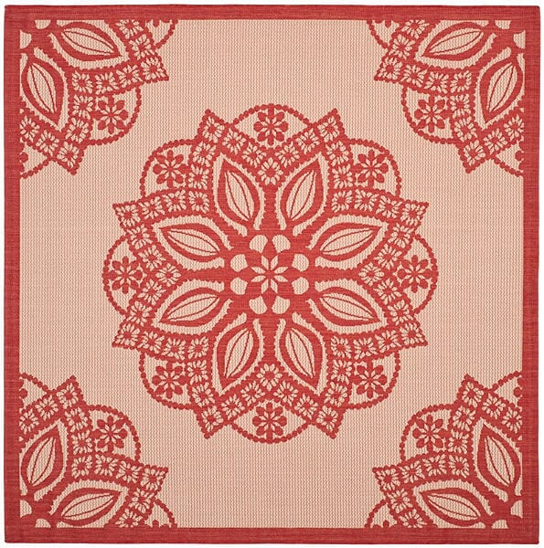 Safavieh Courtyard Cy6139 - 238 Beige / Red Rugs - Safavieh - cy6139 - 238 - 7sq