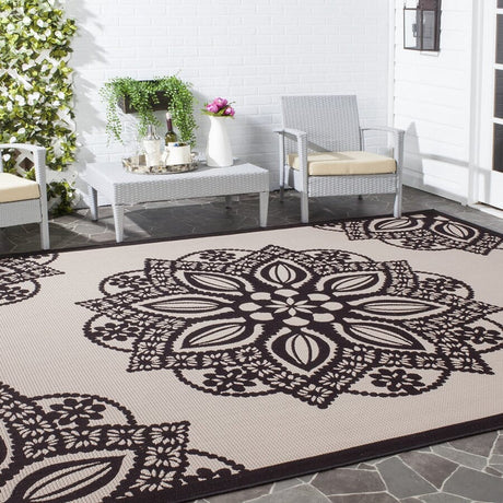 Safavieh Courtyard Cy6139 - 256 Beige / Black Rugs - Safavieh - cy6139 - 256 - 2