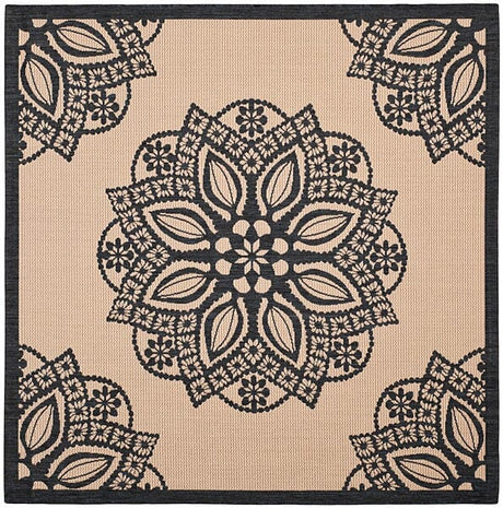 Safavieh Courtyard Cy6139 - 256 Beige / Black Rugs - Safavieh - cy6139 - 256 - 7sq