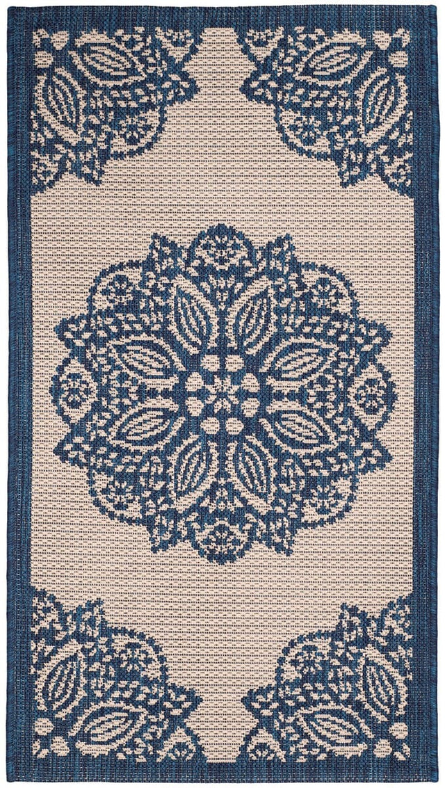 Safavieh Courtyard Cy6139 - 258 Beige / Navy Rugs - Safavieh - cy6139 - 258 - 7r