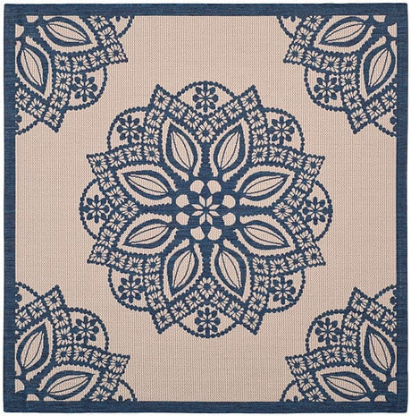 Safavieh Courtyard Cy6139 - 258 Beige / Navy Rugs - Safavieh - cy6139 - 258 - 7sq