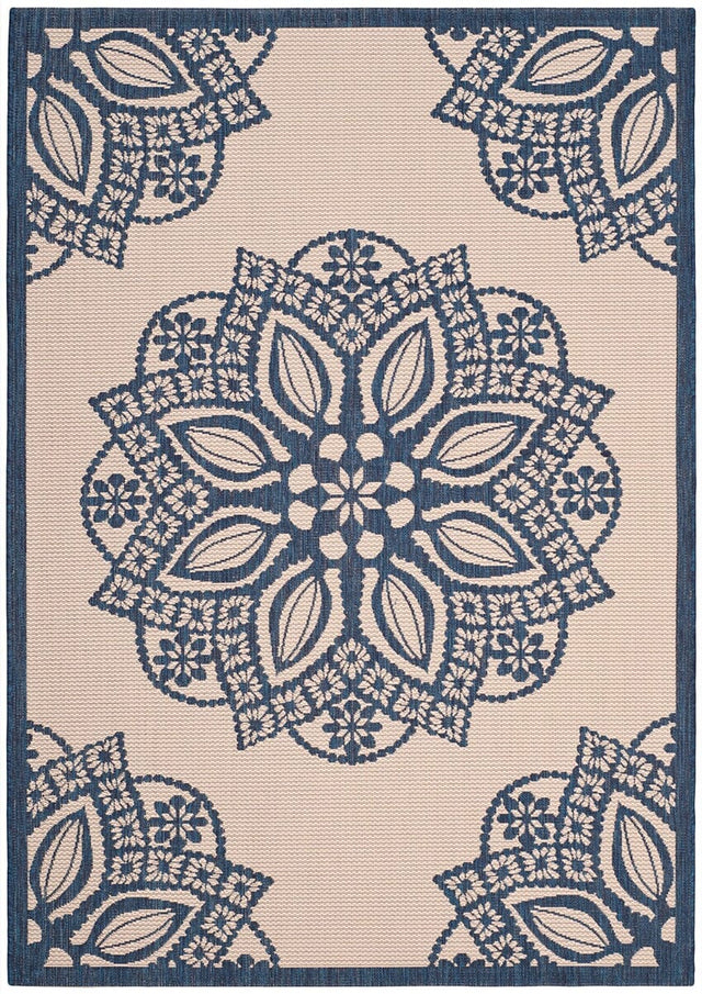 Safavieh Courtyard Cy6139 - 258 Beige / Navy Rugs - Safavieh - cy6139 - 258 - 7sq