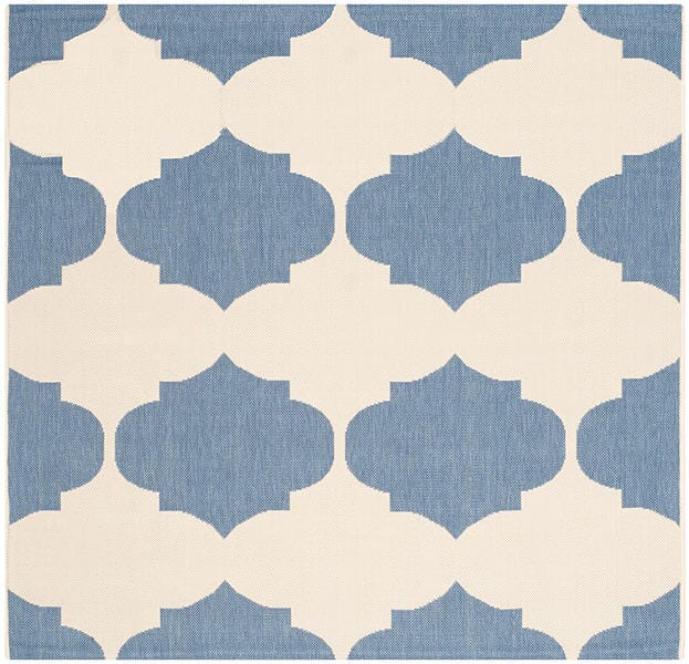 Safavieh Courtyard Cy6162 - 233 Beige / Blue Rugs - Safavieh - cy6162 - 233 - 5sq