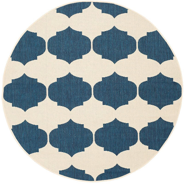 Safavieh Courtyard Cy6162 - 258 Beige / Navy Rugs - Safavieh - cy6162 - 258 - 5r