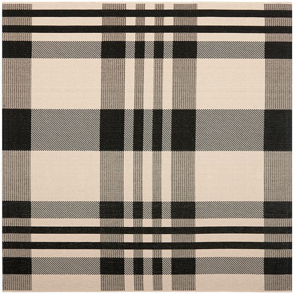 Safavieh Courtyard Cy6201 - 216 Black / Bone Rugs - Safavieh - cy6201 - 216 - 7sq