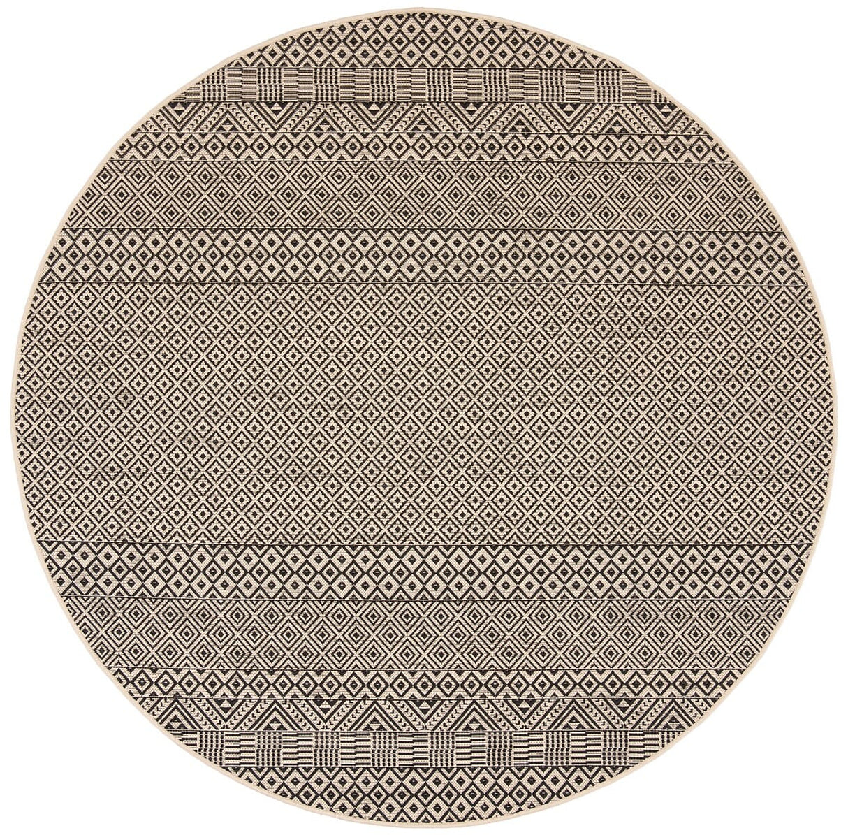 Safavieh Courtyard Cy6235 - 25612 Beige / Black Rugs - Safavieh - cy6235 - 25612 - 7r