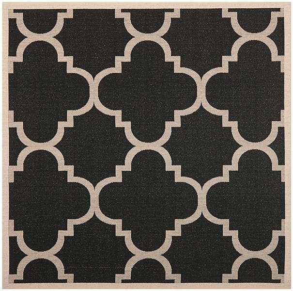 Safavieh Courtyard Cy6243 - 266 Black / Beige Rugs - Safavieh - cy6243 - 266 - 4sq