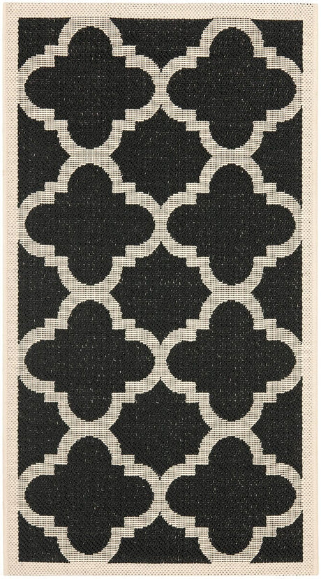 Safavieh Courtyard Cy6243 - 266 Black / Beige Rugs - Safavieh - cy6243 - 266 - 5r