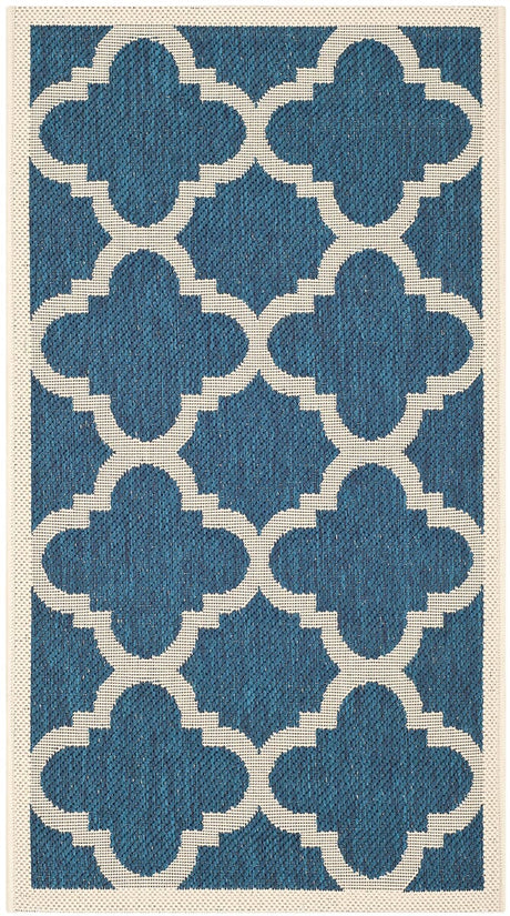 Safavieh Courtyard Cy6243 - 268 Navy / Beige Rugs - Safavieh - cy6243 - 268 - 5r