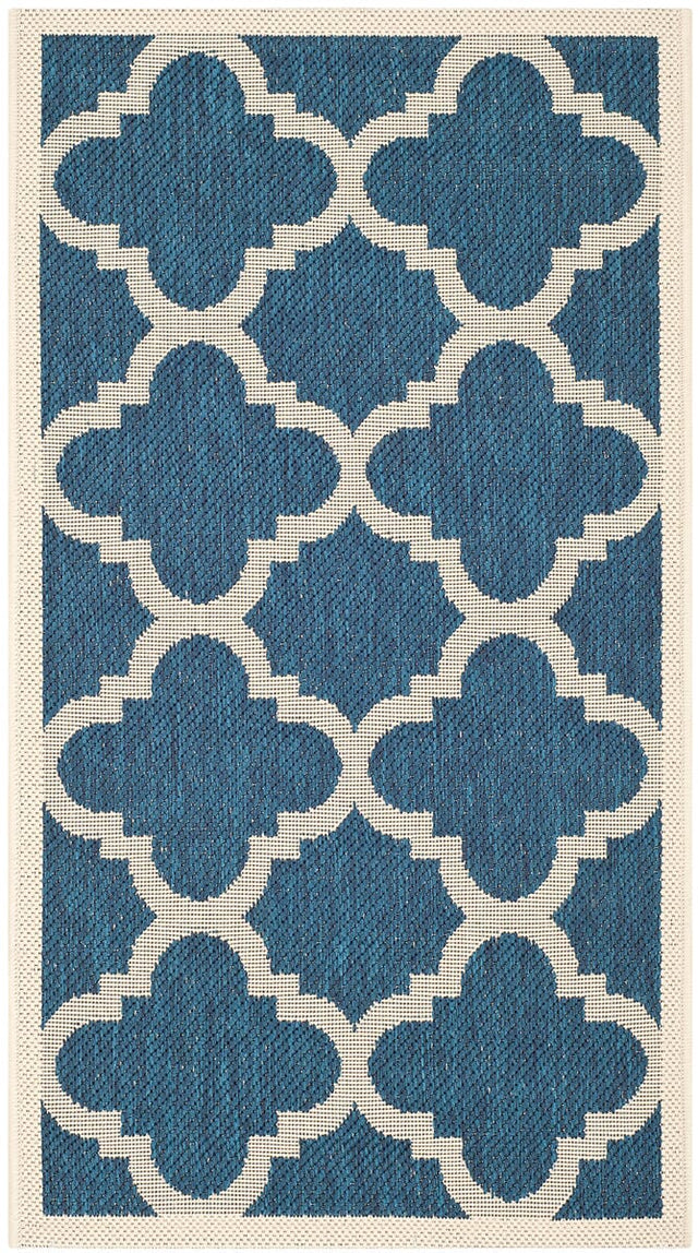 Safavieh Courtyard Cy6243 - 268 Navy / Beige Rugs - Safavieh - cy6243 - 268 - 5r