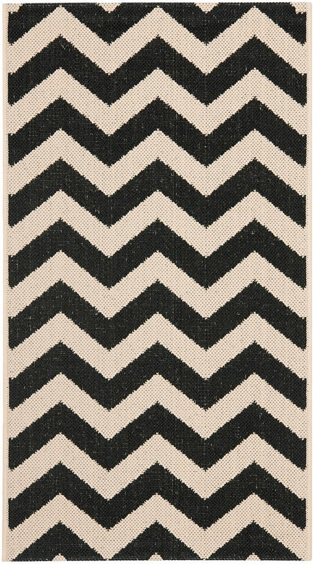 Safavieh Courtyard Cy6244 - 256 Black / Beige Rugs - Safavieh - cy6244 - 256 - 5r