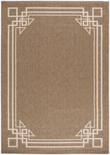 Safavieh Courtyard 6'-7" x 9'-6" Rug in Brown / Light Beige