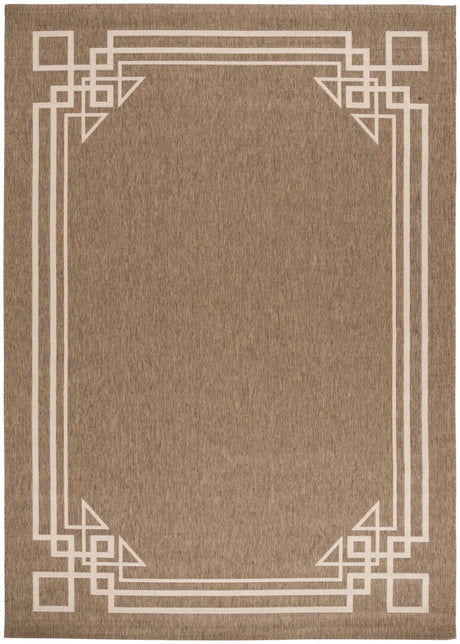 Safavieh Courtyard 6'-7" x 9'-6" Rug in Brown / Light Beige