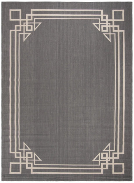 Safavieh Courtyard 6'-7" x 9'-6" Rug in Anthracite / Light Beige