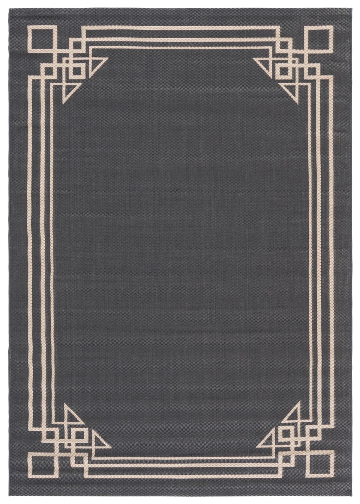 Safavieh Courtyard 5'-3" x 7'-7" Rug in Anthracite / Light Beige
