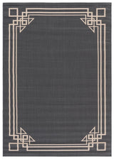 Safavieh Courtyard 5'-3" x 7'-7" Rug in Anthracite / Light Beige