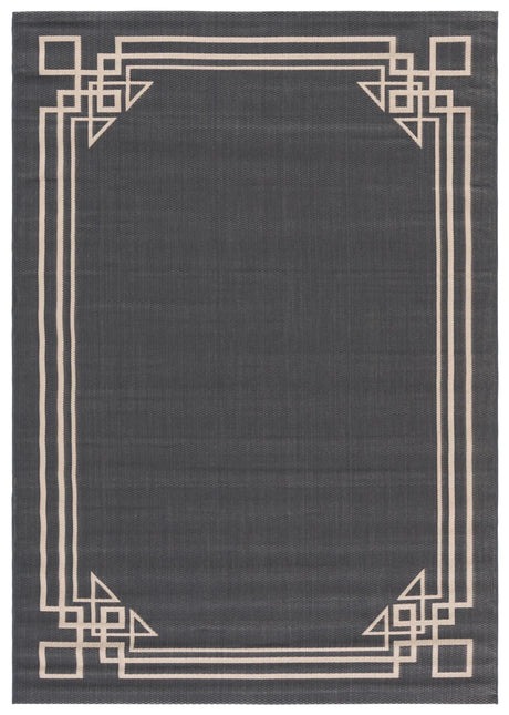 Safavieh Courtyard 5'-3" x 7'-7" Rug in Anthracite / Light Beige