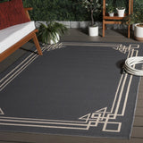 Safavieh Courtyard 5'-3" x 7'-7" Rug in Anthracite / Light Beige