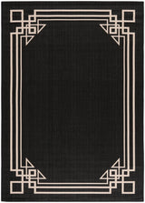 Safavieh Courtyard 6'-7" x 9'-6" Rug in Black / Light Beige