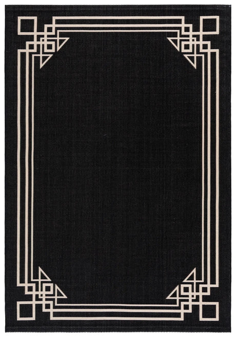 Safavieh Courtyard 5'-3" x 7'-7" Rug in Black / Light Beige