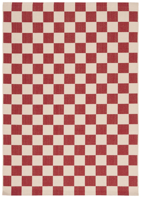 Safavieh Courtyard 4'-0" x 5'-7" Rug in Red / Beige