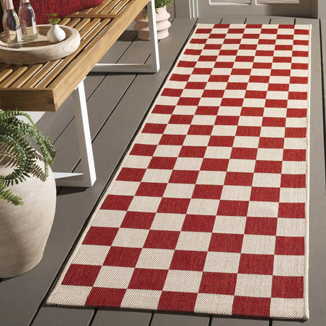 Safavieh Courtyard 2'-3" x 6'-7" Rug in Red / Beige