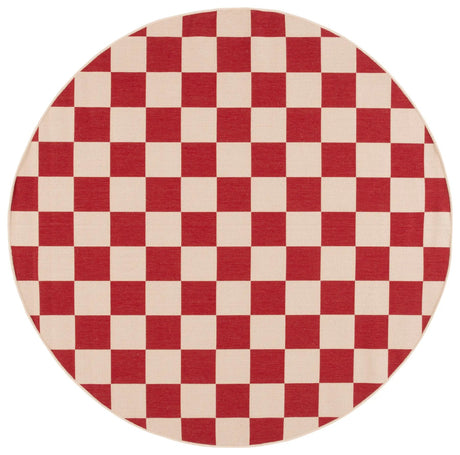 Safavieh Courtyard 6'-7" x 6'-7" Rug in Red / Beige