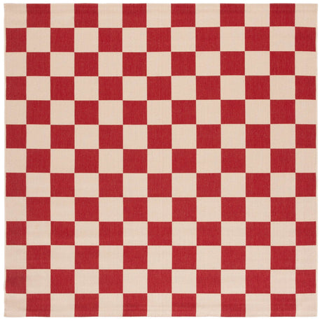 Safavieh Courtyard 6'-7" x 6'-7" Rug in Red / Beige