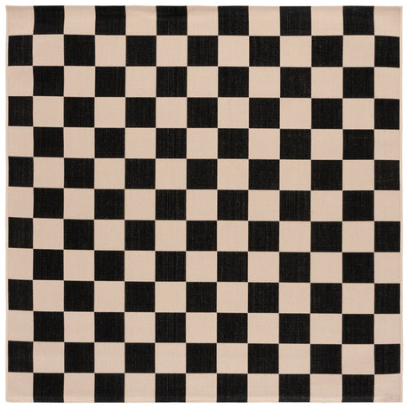 Safavieh Courtyard 6'-7" x 6'-7" Rug in Black / Beige