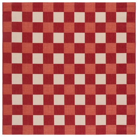 Safavieh Courtyard 6'-7" x 6'-7" Rug in Red / Beige