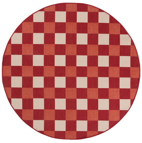 Safavieh Courtyard 6'-7" x 6'-7" Rug in Red / Beige