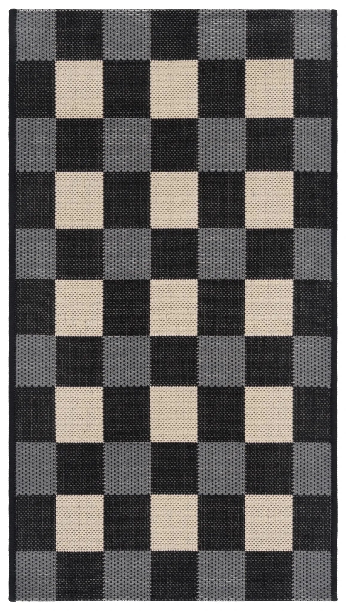 Safavieh Courtyard 2'-0" x 3'-7" Rug in Black / Beige
