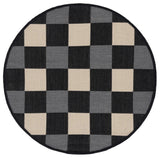 Safavieh Courtyard 2'-7" x 2'-7" Rug in Black / Beige