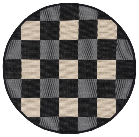 Safavieh Courtyard 2'-7" x 2'-7" Rug in Black / Beige