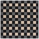 Safavieh Courtyard 6'-7" x 6'-7" Rug in Black / Beige